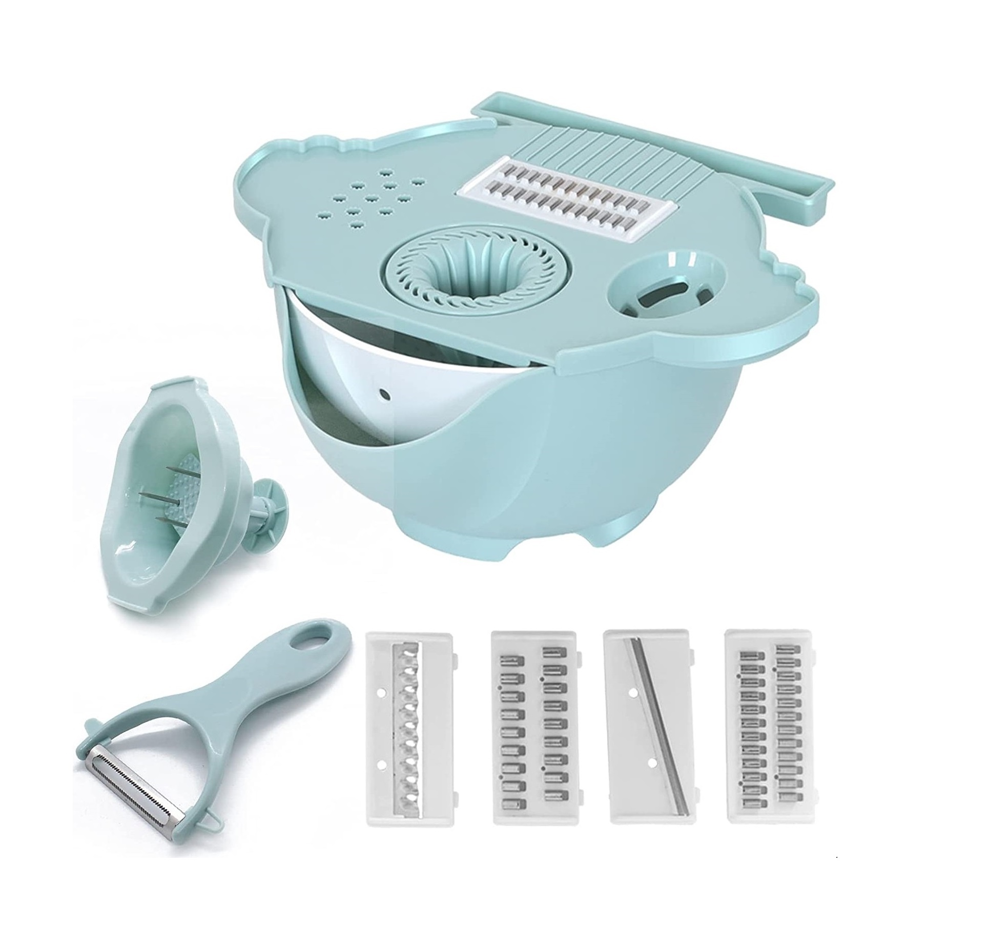 2023 Hot Sale Kitchen Accessories 9 In 1 Multifunctional Slicer Vegetable Slicer Drain Basket Vegetable Cutter Chopper