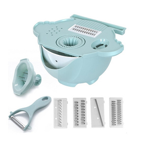 2023 Hot Sale Kitchen Accessories 9 In 1 Multifunctional Slicer Vegetable Slicer Drain Basket Vegetable Cutter Chopper