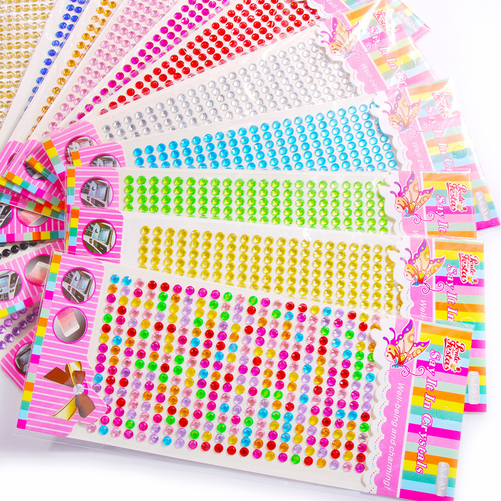 High Quality Bluk Heat Transfer Hair Rhinestone Gem Sticker Sheet