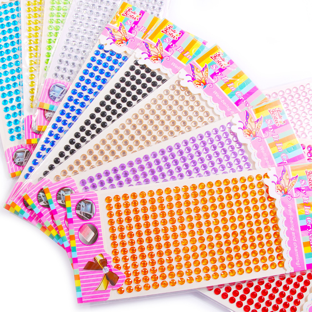 High Quality Bluk Heat Transfer Hair Rhinestone Gem Sticker Sheet