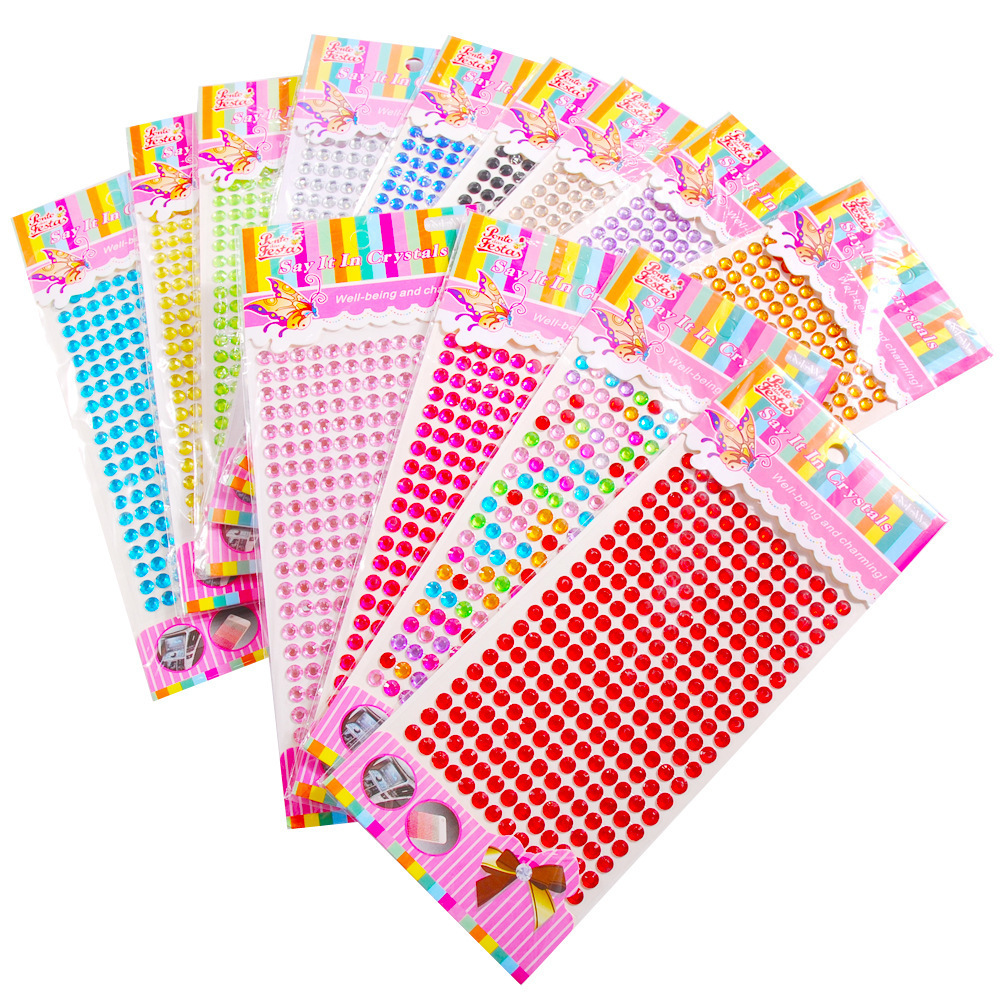 6mm Party and Festival DIY Sticker 260 Pcs/set decoration Crystal Rhinestone Self Adhesive Scrapbooking flat Stickers