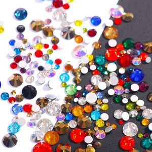 1000pcs Mixed Sizes SS4-SS30 Bling Glass Crystal Flatback Non hotfix Rhinestones Glue On Fabric Garment Decorations Colorful Gem