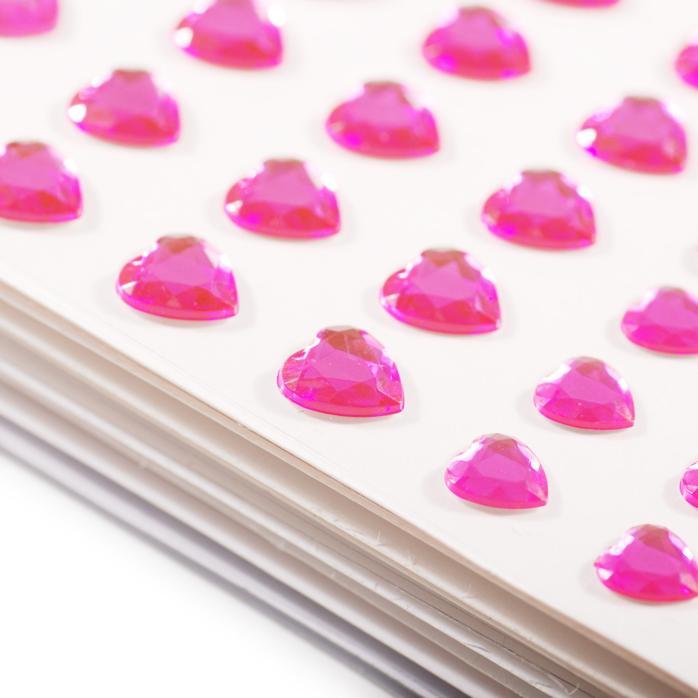 Hot Selling Heart Rhinestone Sticker Acrylic Single Grain Love Diamond Sticker