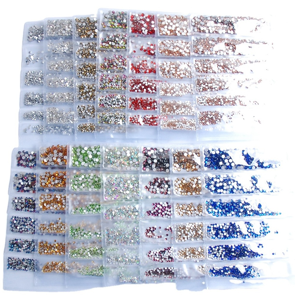 Flatback Diamond ss3-ss10 1728pcs/lot Jewelry DIY Glass none Hotfix Rhinestones Bulk Glue On nail art Ab Crystal Stone