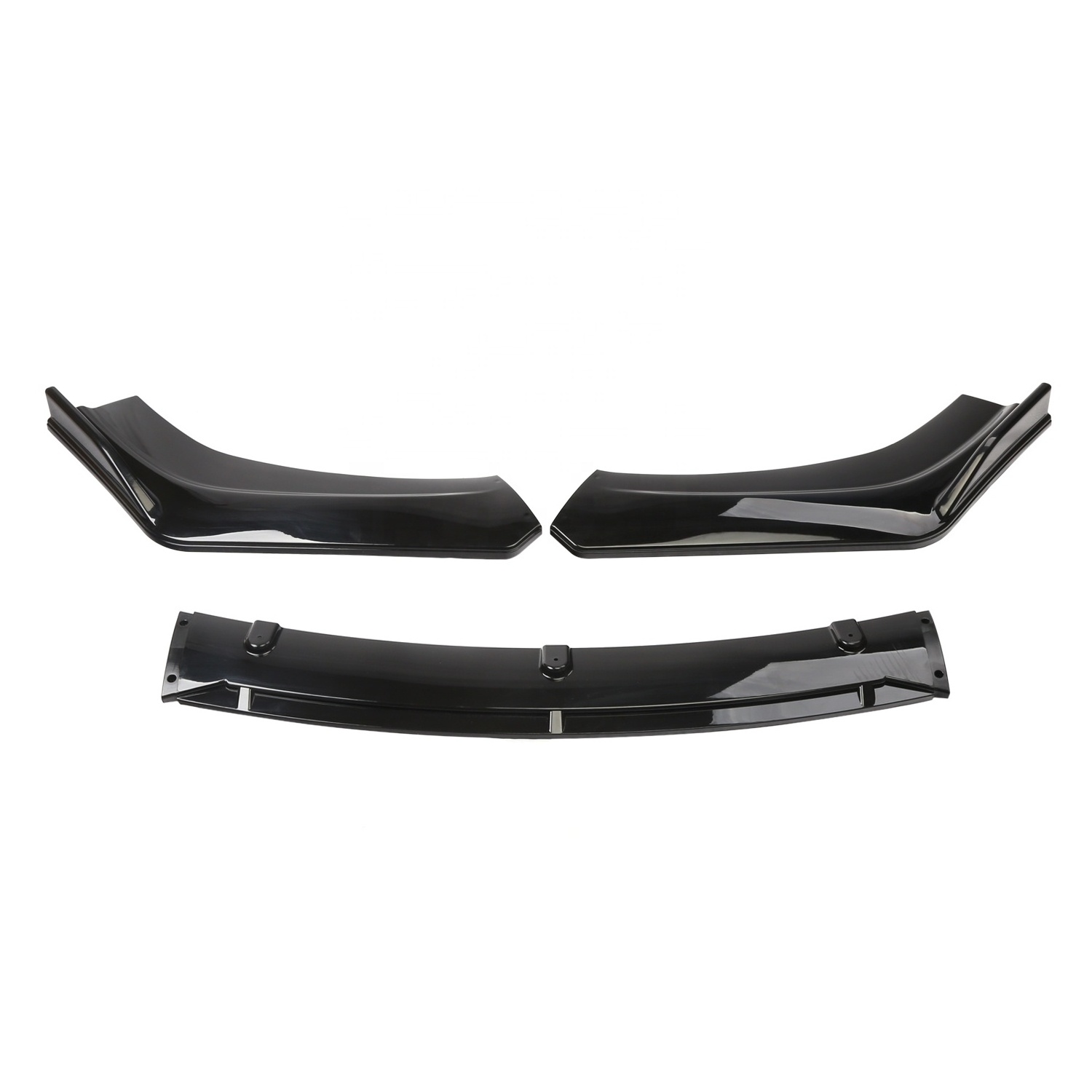 DTOUCH  3PCS Car Universal Front Bumper Lip Body Kit Gloss Black Universal Front Bumper Lip For Sedan Coupe Cars Exterior part