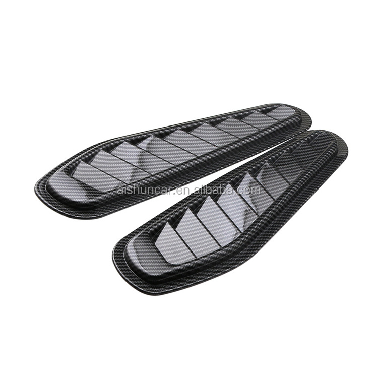 Dtouch Universal Refit Air Intake Panel Ventilation Windows Hood Vent Louver Black ABS Automobile Cover Scoop Bonnet Trim