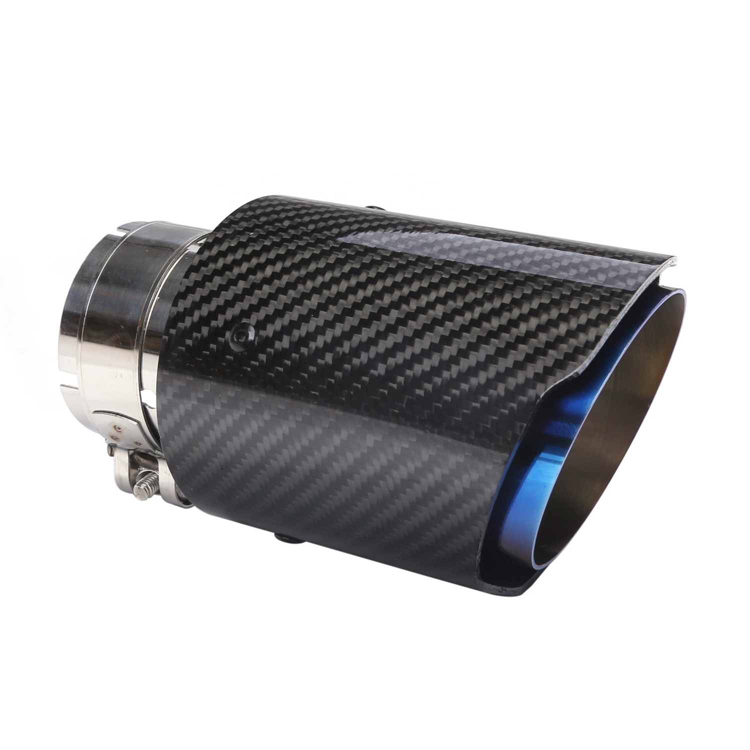 Car muffler Inlet 63mm outlet 89mm real carbon fiber muffler 2.5-inch diameter carbon fiber exhaust pipe tail muffler tip