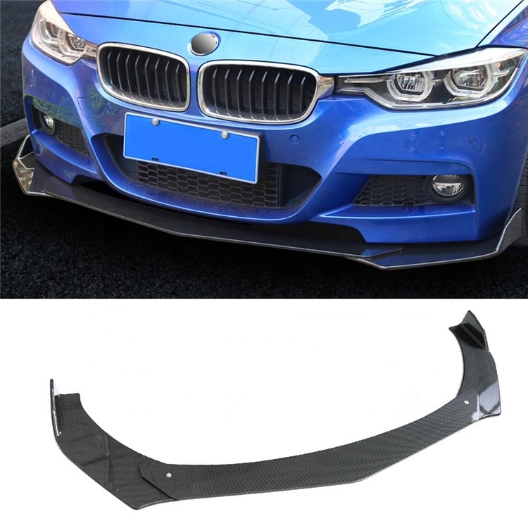 DTOUCH  3PCS  Universal Car Front Bumper Lip Body Kit  Universal Car Front Lip Adjustable Combination  Carbon Fiber