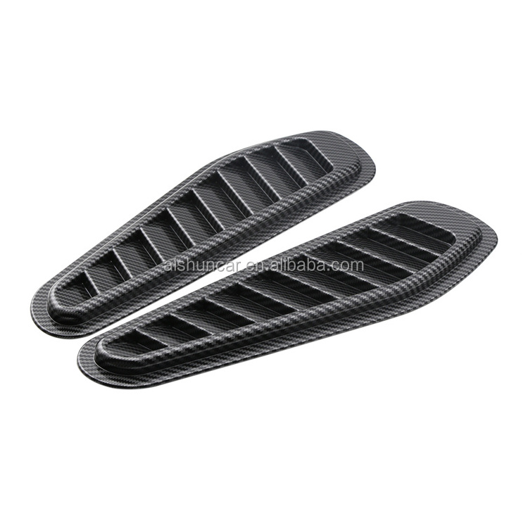 Dtouch Universal Refit Air Intake Panel Ventilation Windows Hood Vent Louver Black ABS Automobile Cover Scoop Bonnet Trim