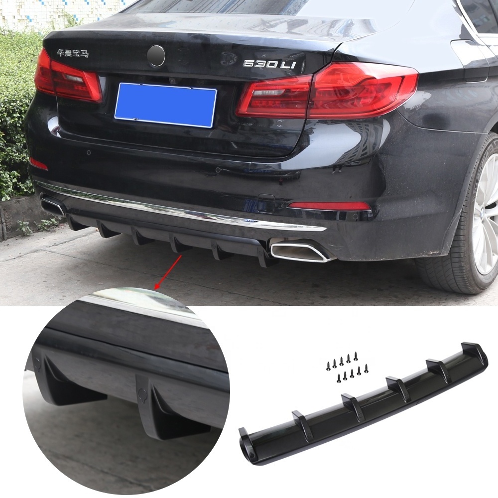 DTOUCH 92CM Car diffuser Universal Rear Bumper Lip Car Universal Black Glossy diffuser shunt shark fin Rear diffuser