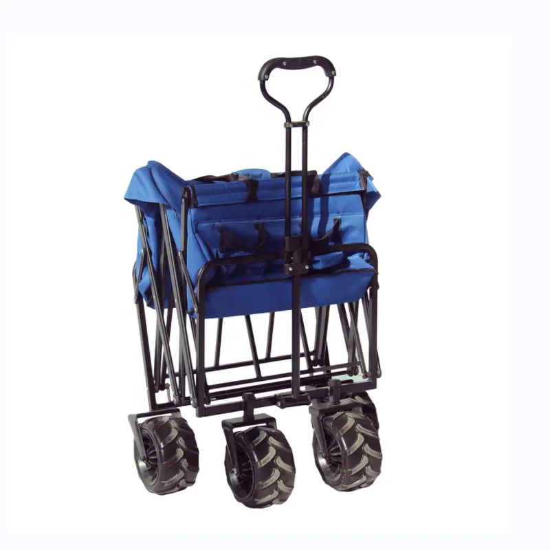 Beach cart all direction collapsible folding utility cart wagon 8 inch wheels for barbecue wagon car