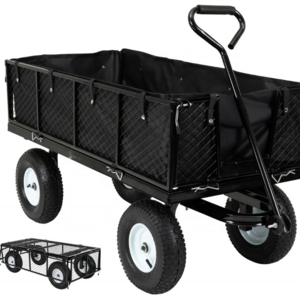 4 wheel outdoor garden carts yard wagon landscaping transport cart hand carts & trolleys with lining