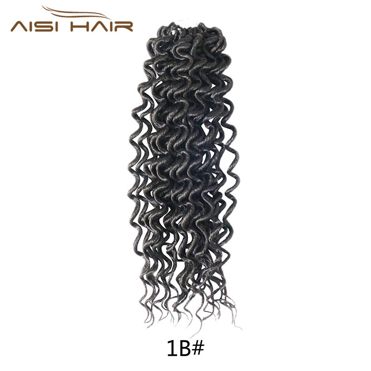 Aisi Hair Faux Locs Curly 18 Inch 24 Roots Afro Soft Crochet Braids Hair Extensions Bohemian Gypsy Locs Braids Hair