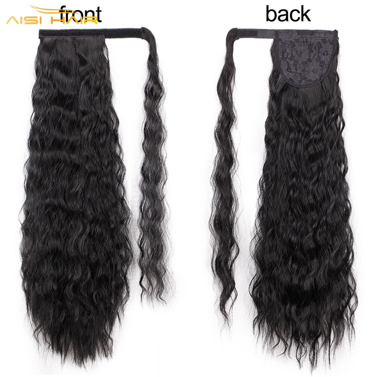 Aisi Hair One Piece Ombre Long Afro Curly Ponytail Synthetic Hairpiece Pony Tail Hair Piece For Women Clip In Hair Extensions