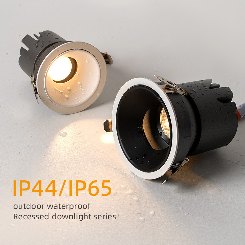 Aisilan ip44 IP65 DALI dimmer 7w adjustable chrome trimless recessed spot down light for hotel downlights