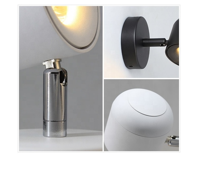 Modern luxury Indoor Hotel Room bedroom bathroom mounted 7W Wall Lamp Adjustable bedside reading COB Led Wall Light