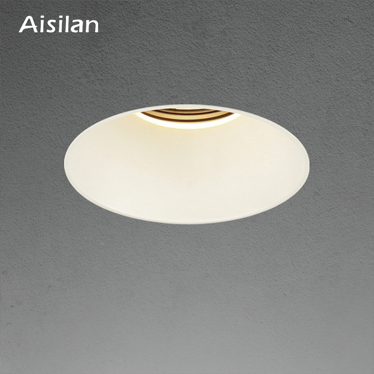 Aisilan comercial home Modern smart anti glare trimless Rimless dali dimmable recessed COB ceiling LED spotlight downlight