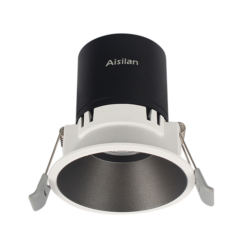 Aisilan nordic indoor hotel antiglare dimmable down light antidazzle Recessed deep COB ceiling spotlight led lights downlight