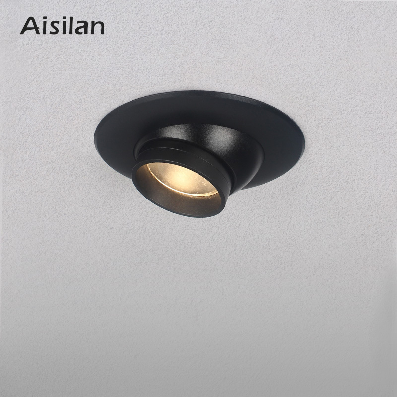 Aisilan 230v modern zoom Angle Adjustable IP54 Ceiling COB cutout 83mm LED Recessed Spot downlight led