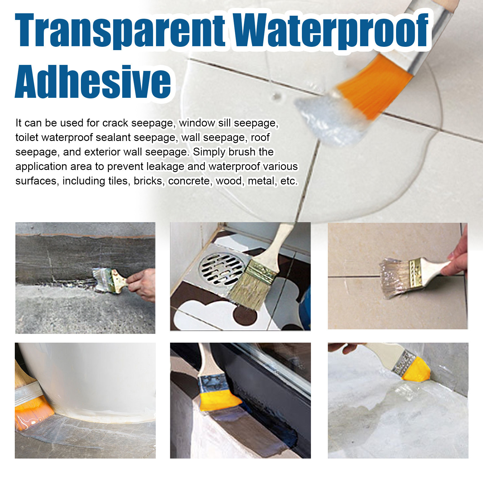 Private Label Jue-fish 100g Self Adhesive Anti Leakage Liquid Sealer Gentle Transparent Waterproof Glue