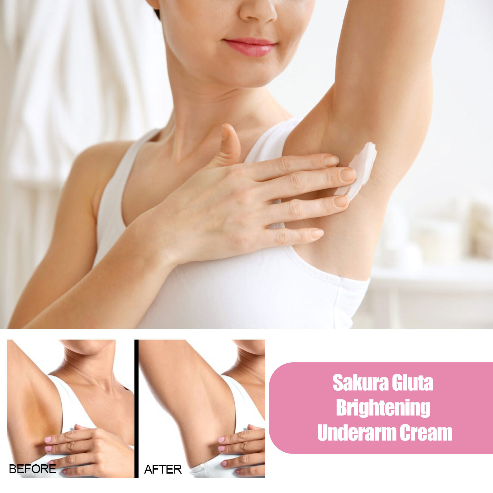 Custom Logo Hongi 30ml Natural Ingredients Sakura Gluta Brightening Underarm Cream Capsules