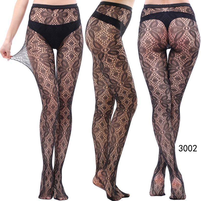 Hot Selling Mature Women Nylon Stockings Floral Star Fishnet Suspender Pantyhose Thigh High Stockings