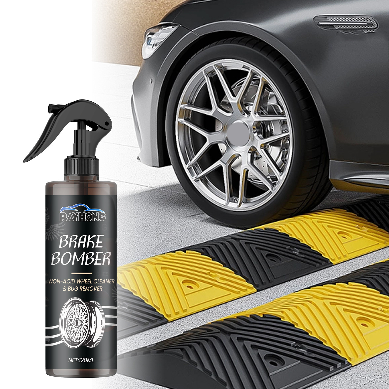 Private Label RAYHONG 120ml Mild Formula Ultimate Brake Dust Removal Wheel Cleaner Bug Remover