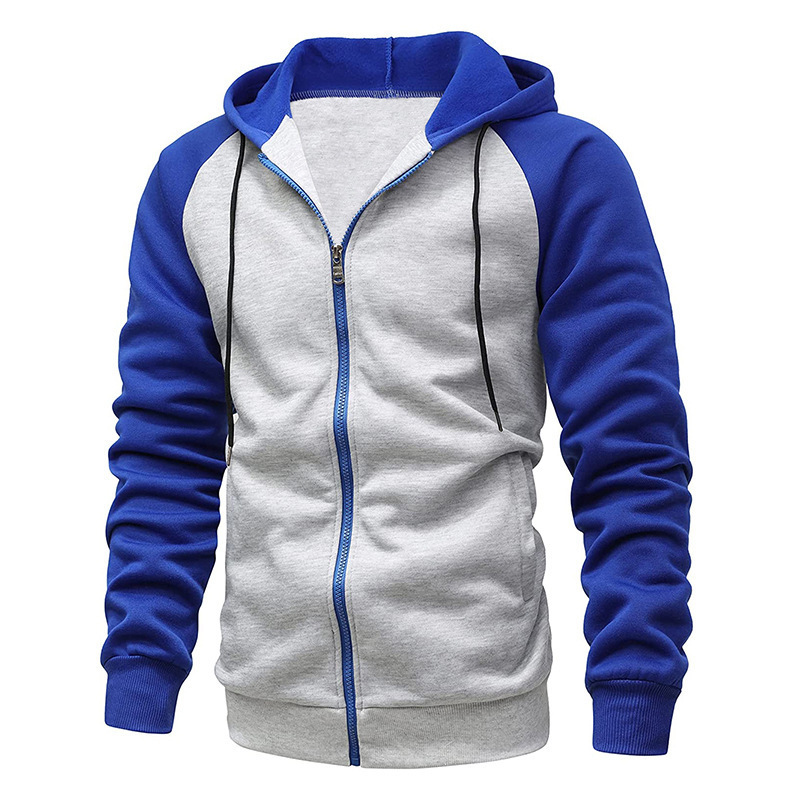 Custom Logo Men's Hooded Cardigan Sweater Men's Loose Zipper Hooded Sweater Long Sleeve Men's Coat