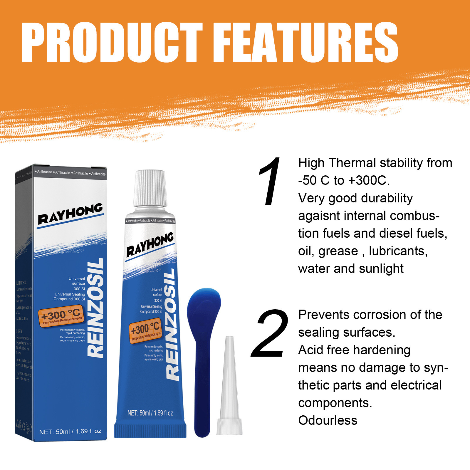 Custom Logo Rayhong 50ML Oil Temperature Resistance Strong Adhesion Car Engine sealant Glue