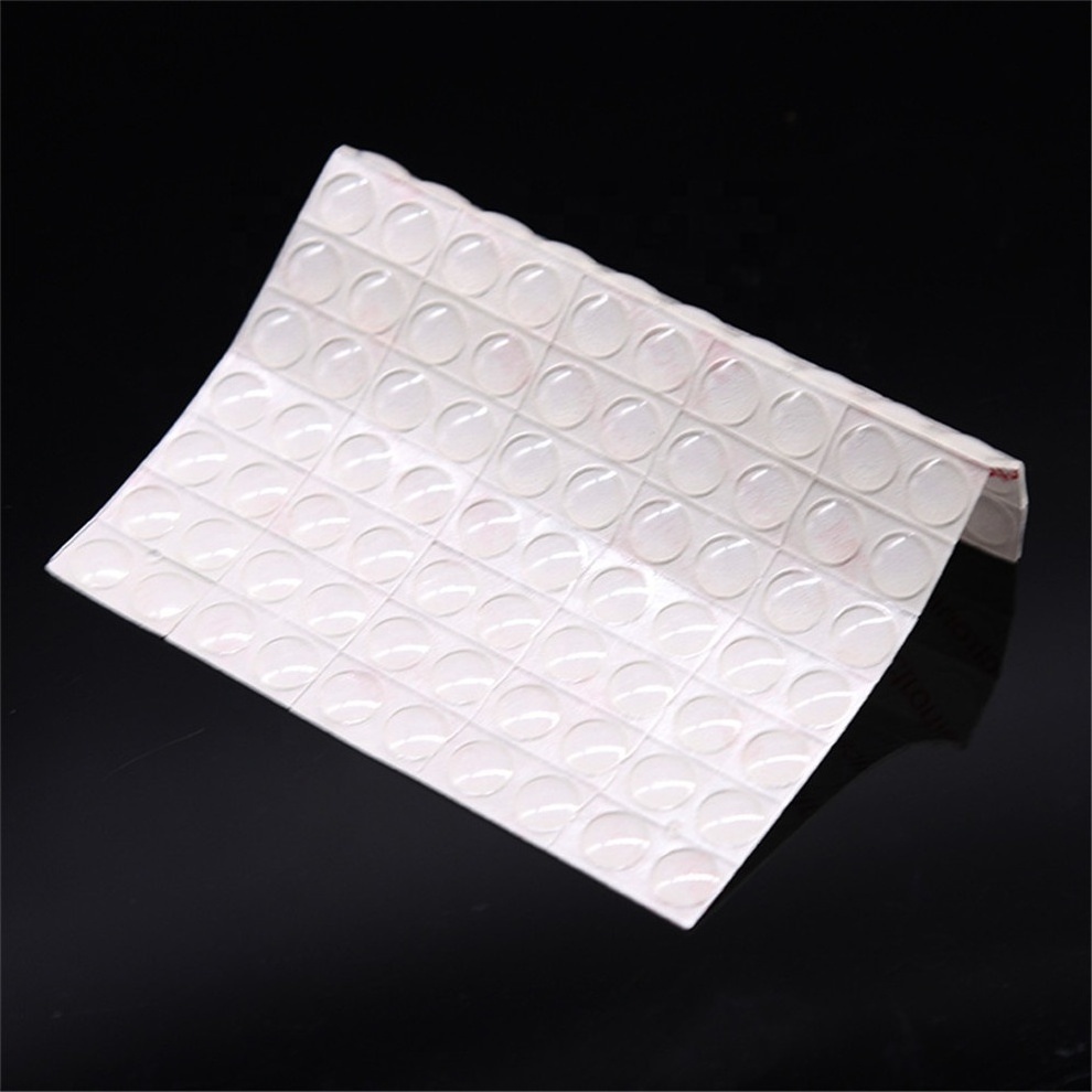 Cut to 2pcs 4pcs Sound Dampening Transparent Rubber Feet Clear Adhesive Bumper Pads  for Cabinet Doors, Drawers, Glass Tops