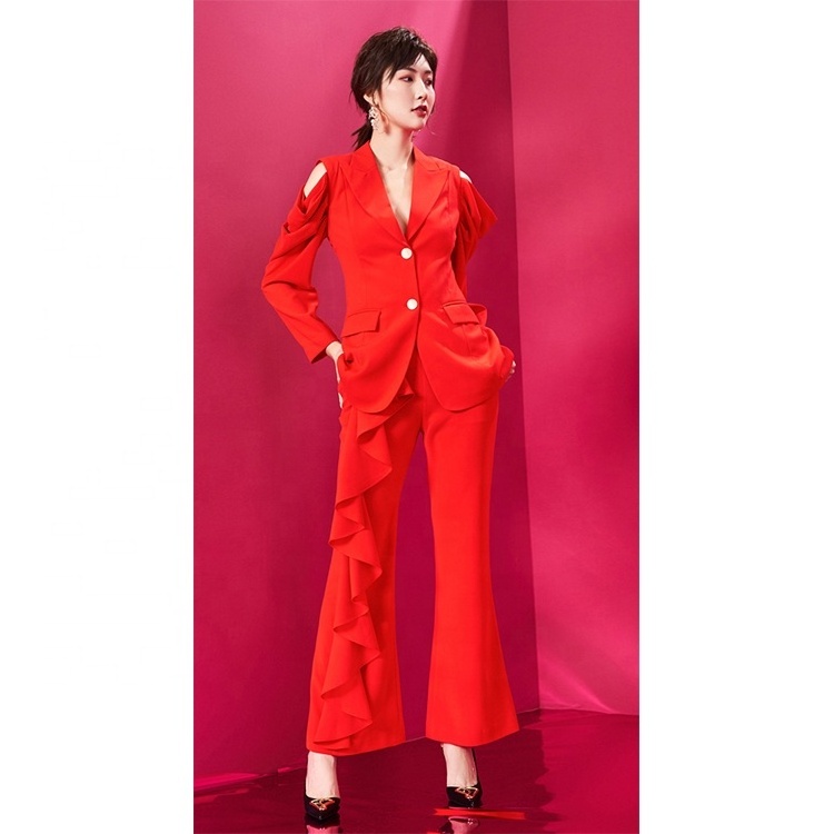 ladies suits new design sexy designer fashion suits tuxedo unique exclusive suit sets Asian market