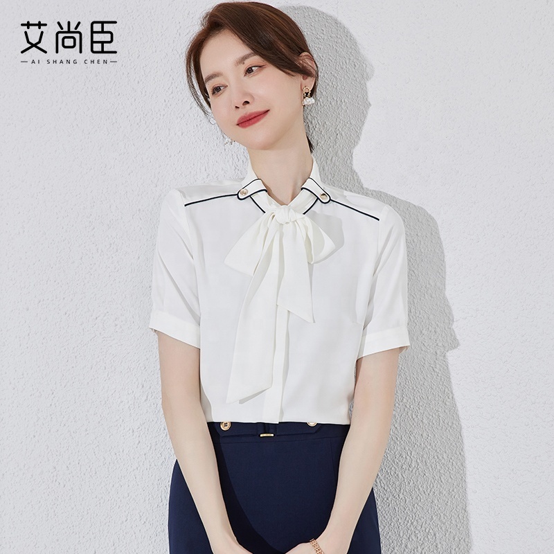 Southeast Asian market short sleeves ladies blouses and tops women chiffon wholesale small MOQ custom production korean style