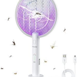 AISITI 2 in 1 Bug Zapper Racket 3000V Electric Fly Swatter Racket with 1200mAh Battery 3 Layers Mosquito Killer Lamp for Kitchen