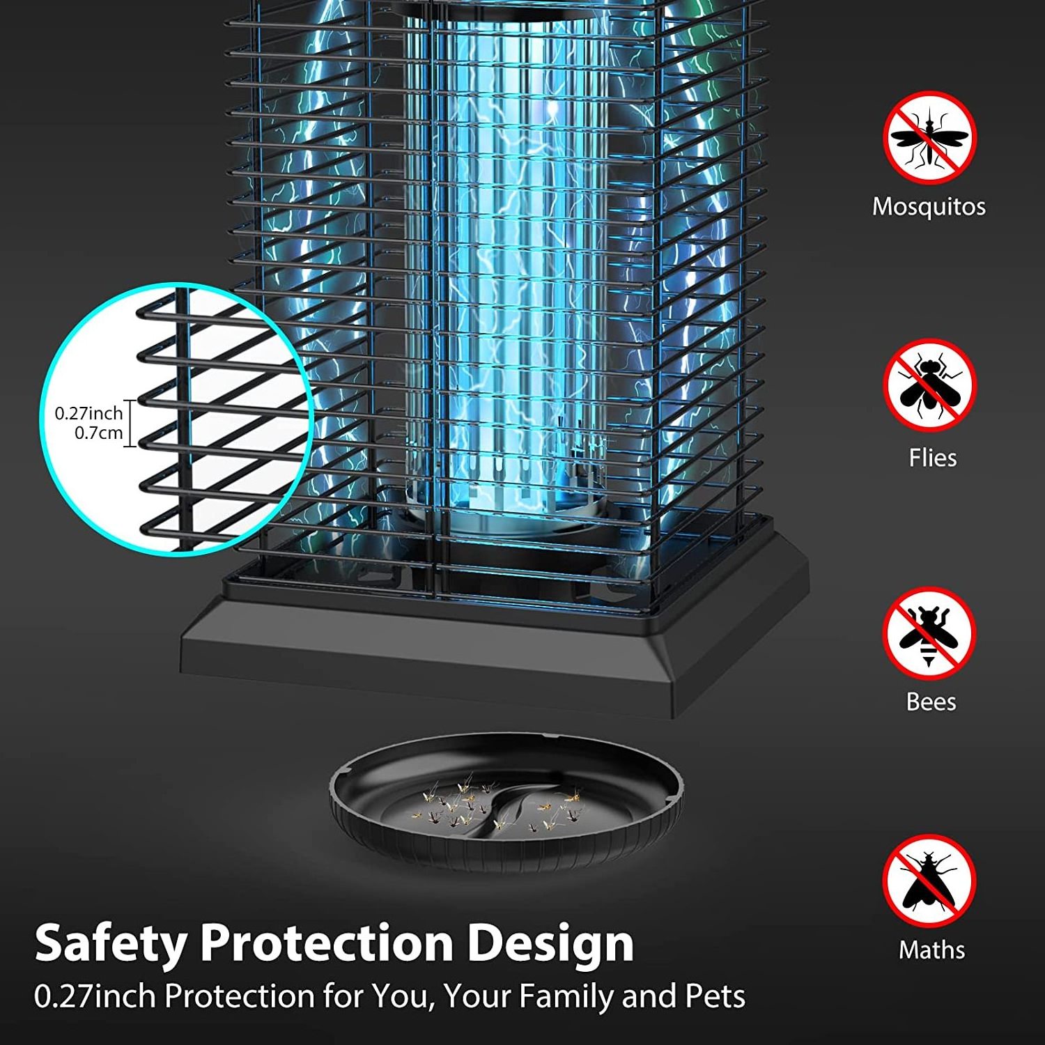 AISITIN New Mosquito Killer Lamp 20W 4500V UV Electric Insect Killer Anti Insect Repellent Effective for Indoor and Outdoor