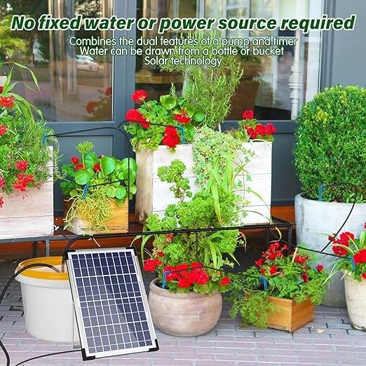 Solar Irrigation System 10W Drip Irrigation Kit Automatic Watering wholesale The Plant Bed and Greenhouse Garden Watering System