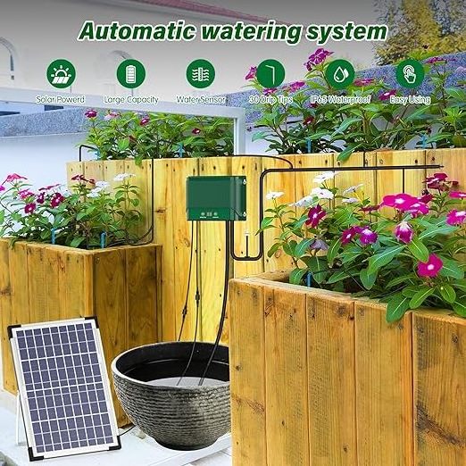 Solar Irrigation System 10W Drip Irrigation Kit Automatic Watering wholesale The Plant Bed and Greenhouse Garden Watering System