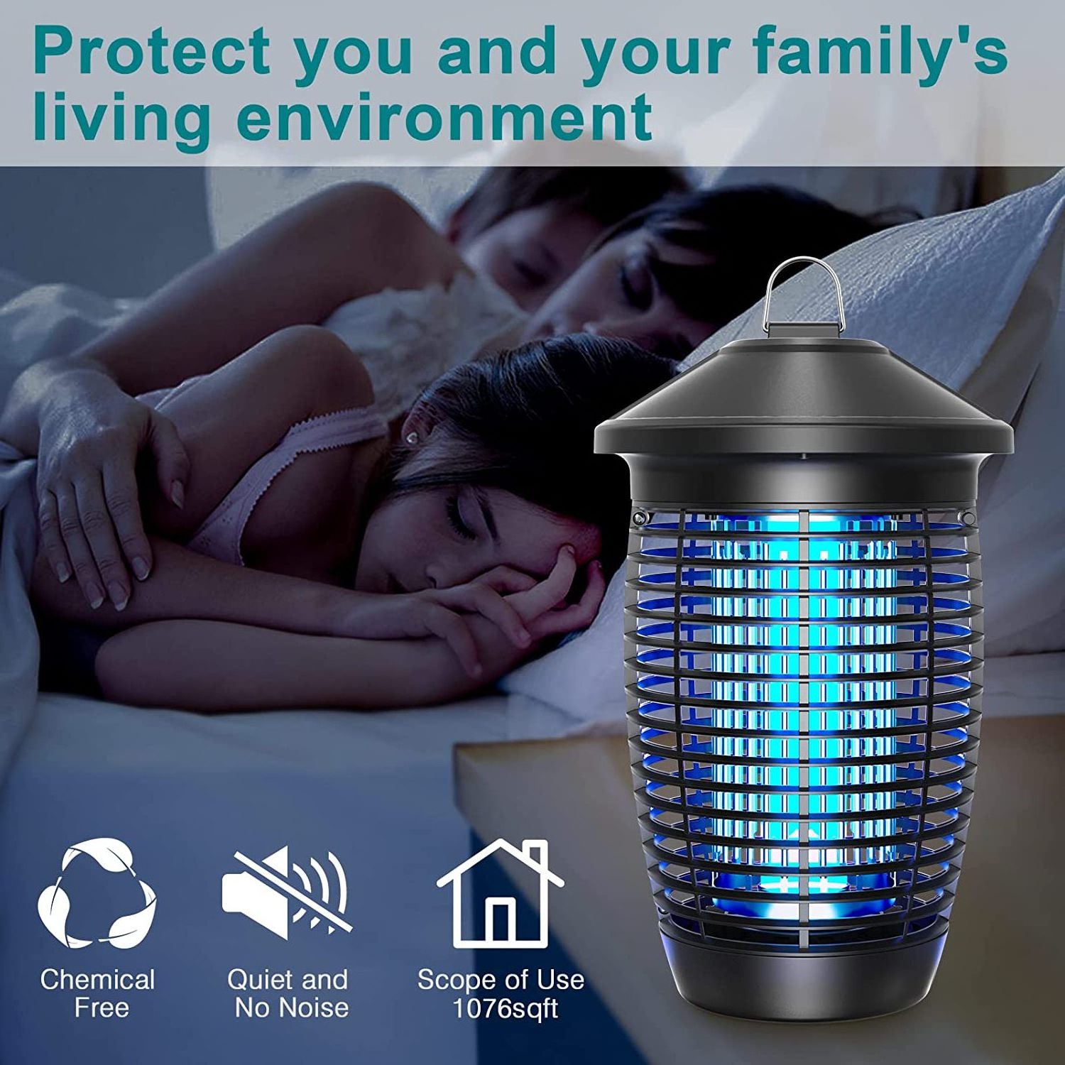 AISITIN Electric Mosquito Killer Lamp 4500V 20W UV Exterminator of Mosquitoes, Moths, Flies, Insects for Indoor and Outdoor Use