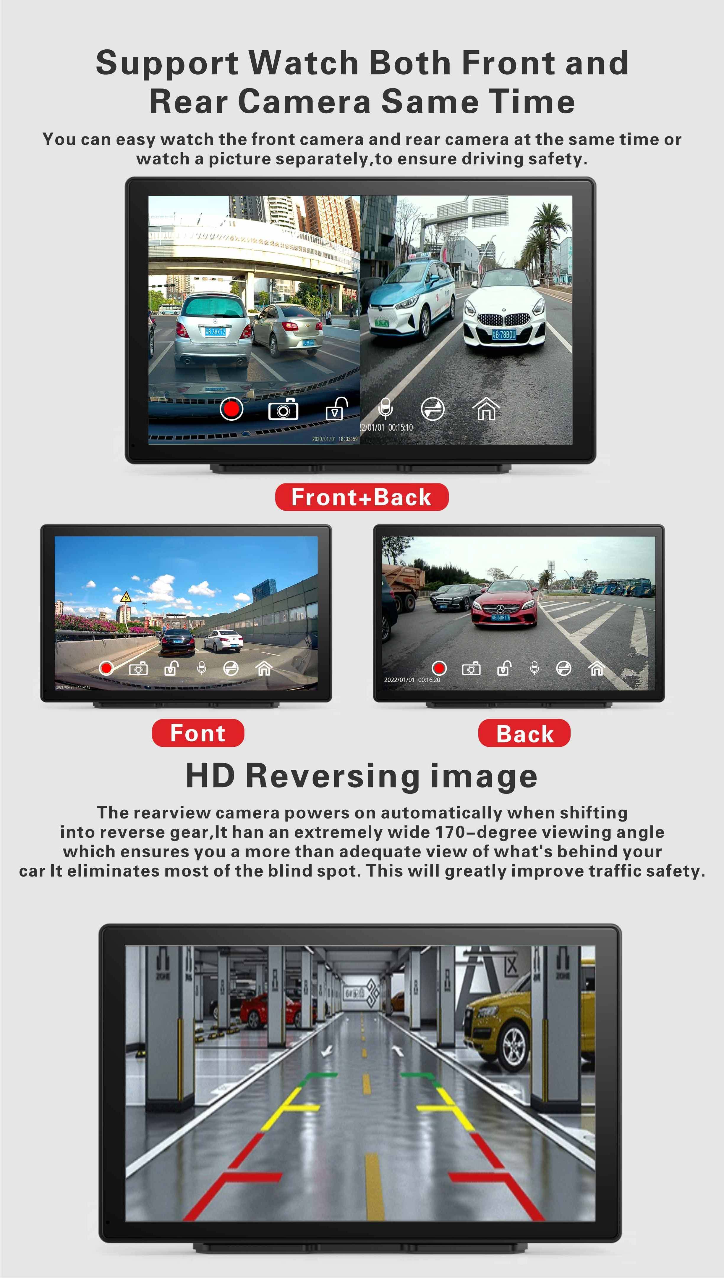 2023 New 9 inch Car Recorder 2 Cameras Universal Wireless Carplay Car Android Auto Stereo Dvd Player Portable Car Radio Carplay