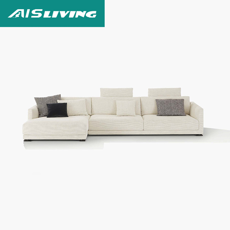 Italian Style Modern Luxury Designs Wooden Leather Furniture Set White Sectional L Shape Couch Sofas Living Room With Price