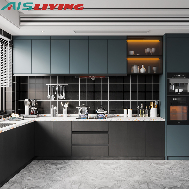 Ais Modern Italian Designs Ready Made Home Furniture Aluminium Pull Out Organizer Blue Rta Pvc Kitchen Cabinet Craigslist