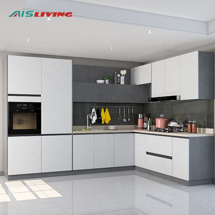 Ais Modern Designs High End Affordable Custom Furniture Used Small Full White L Shaped Melamine Kitchen Cabinets From China