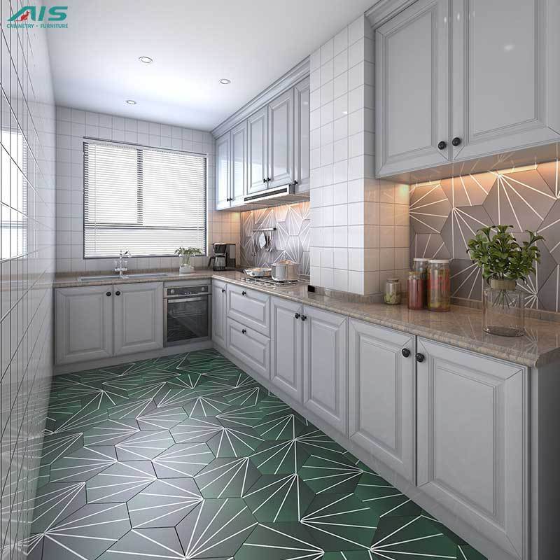 Ais Kitchen Furniture Modern Luxury Design Ready Made Small Caninet Kitchen U Shape Lacquer Grey Shaker Kitchen Cabinets