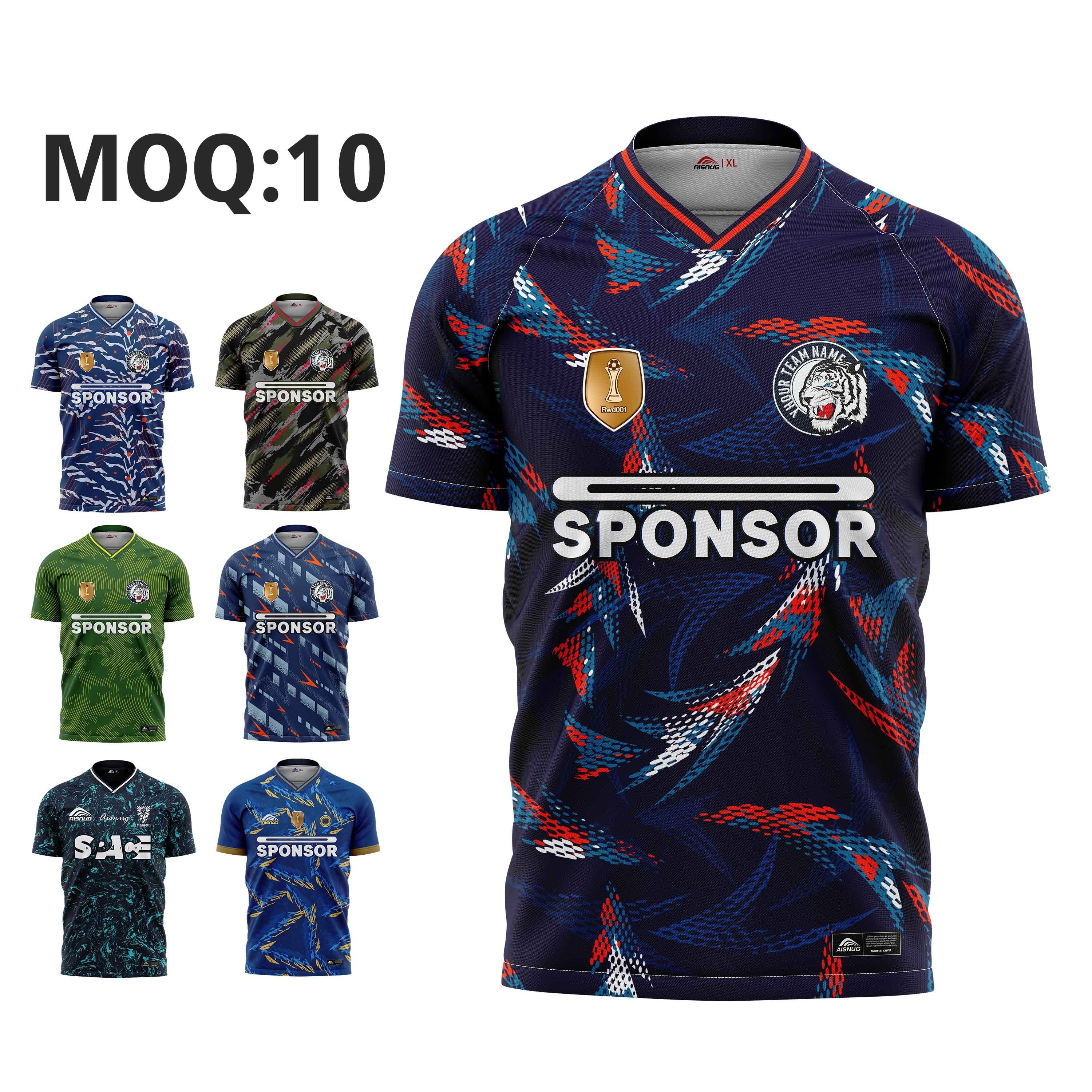 Wholesale team club custom football wear set embroidery soccer kit patch sublimated soccer jersey for men