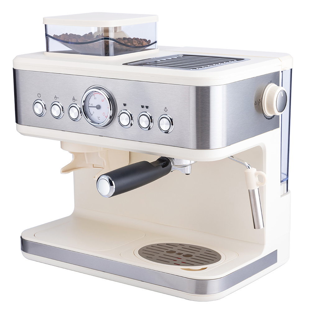 Commercial Stainless Steel Semi Automatic Double Group Boiler Italian Espresso Machine with Milk Frother