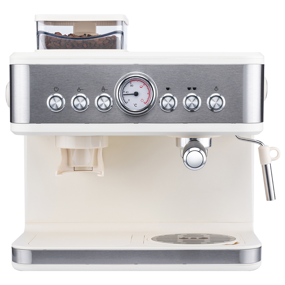 Commercial Stainless Steel Semi Automatic Double Group Boiler Italian Espresso Machine with Milk Frother