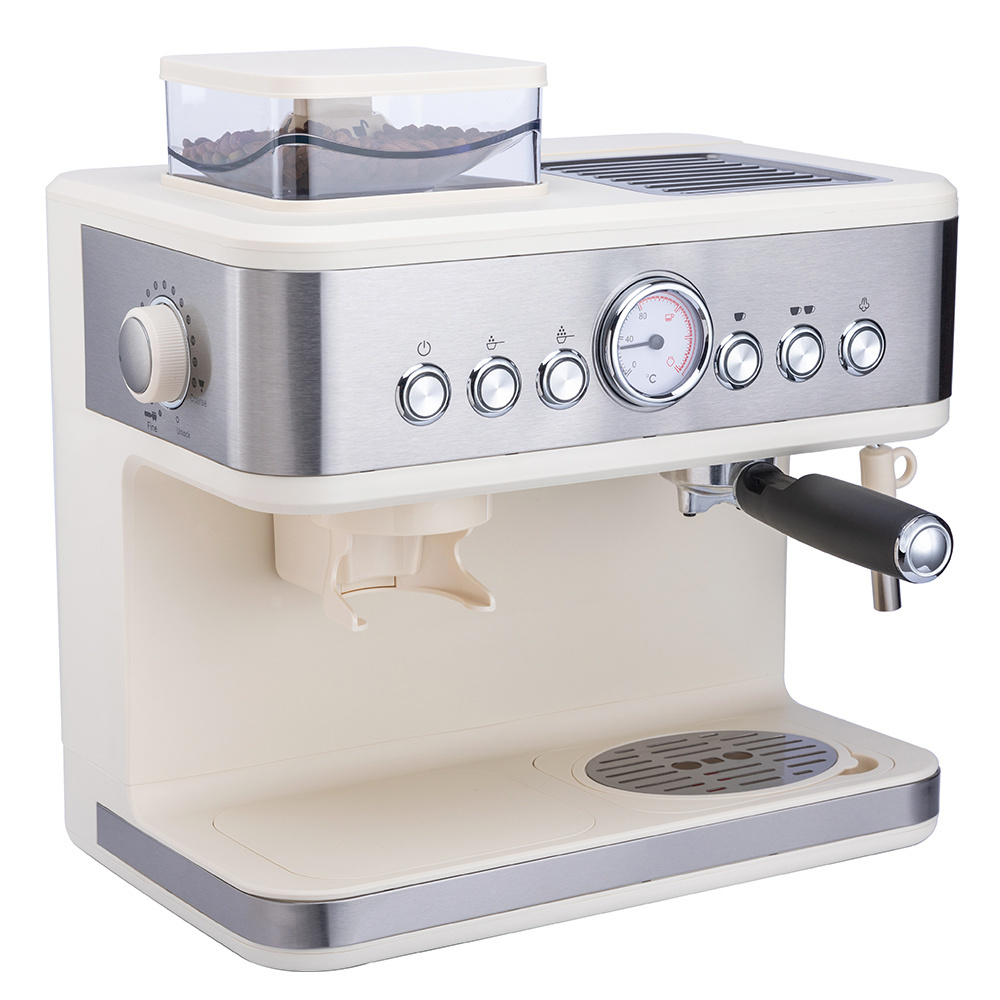 Commercial Stainless Steel Semi Automatic Double Group Boiler Italian Espresso Machine with Milk Frother