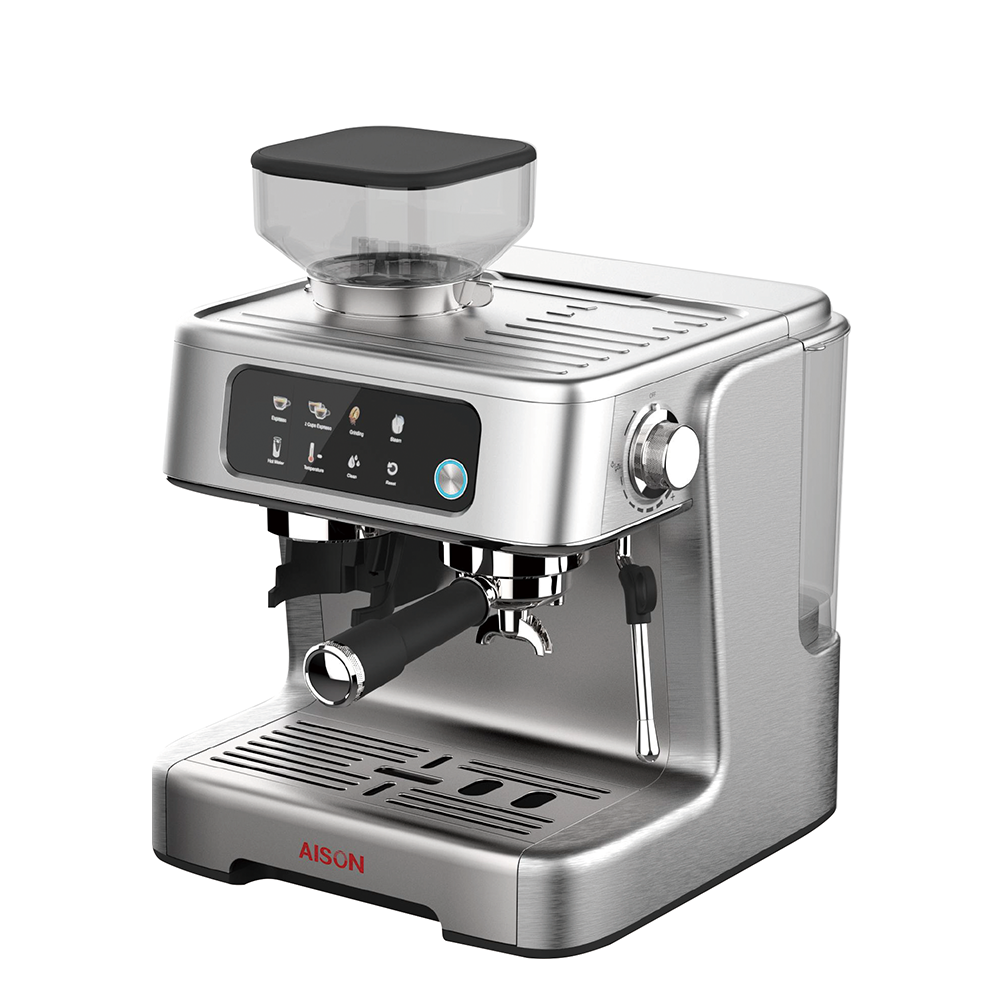 Profesional Semi-Automatic Cappuccino Espresso Machine Coffee Maker With Grinder