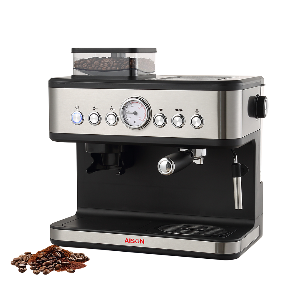 Tianshan Aison 2 In 1 Profesional Stainless Steel Coffee Machines Single Espresso Coffee Maker