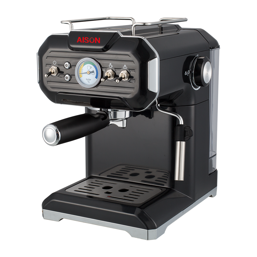 New Retro Style Coffee Maker with Steam 20 Bar Electric Espresso Machine