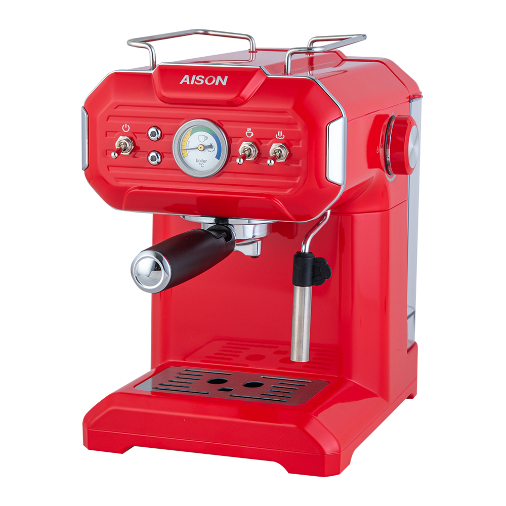 New Retro Style Coffee Maker with Steam 20 Bar Electric Espresso Machine